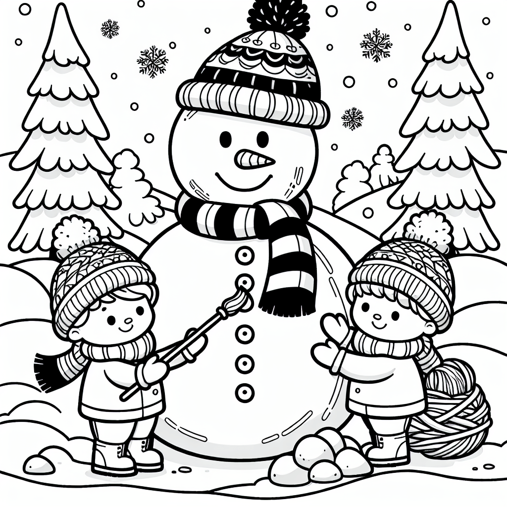 Зимний снеговик